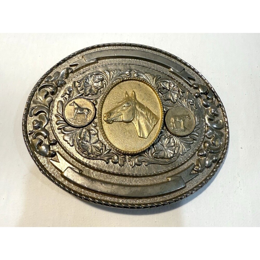 Vintage 1979 LTC Western Prod Co Belt Buckle Bronco Rodeo Horse Cowboy